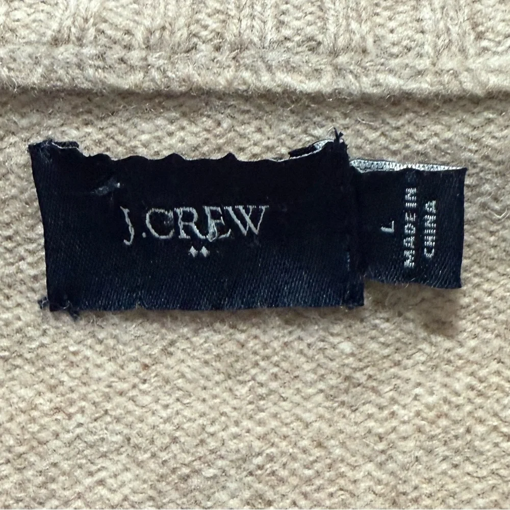 J.‎ Crew Men's  lambswool Tan men's shawl-collar sweater L